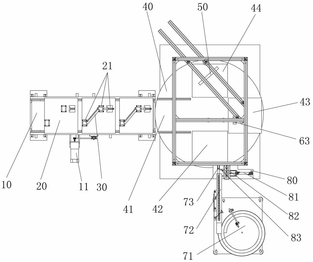 A computer monitor support assembly system and assembly method with circular four-station layout