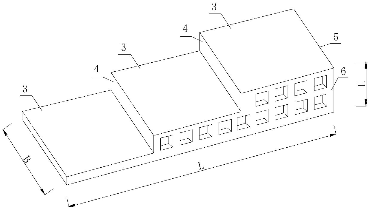 Stepped plate type pile foundation permeable breakwater