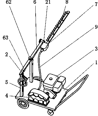 Hand-push type hedge shearing machine