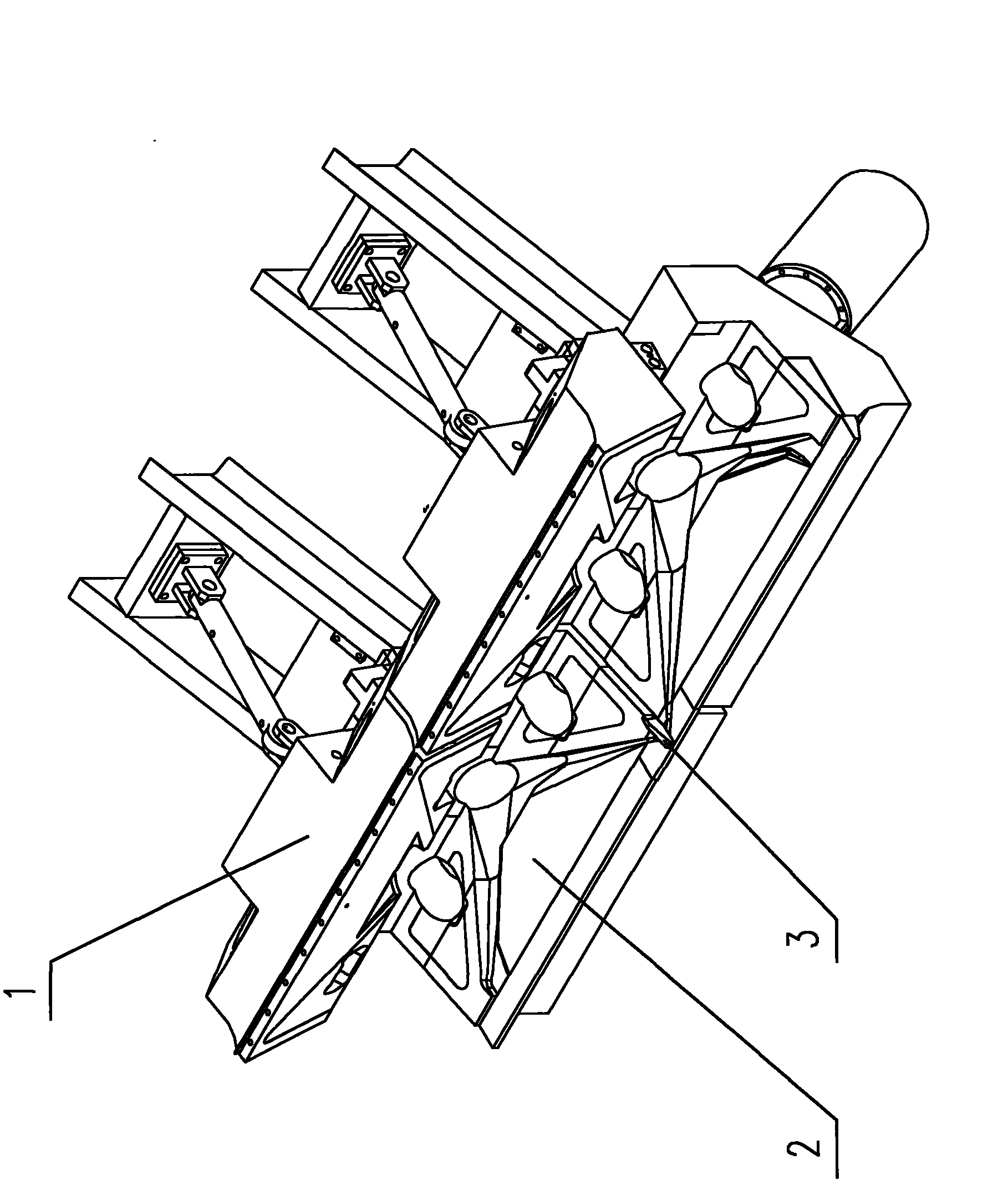 Unsymmetrical compound machine heads of passageway of wide rubber sheet extruder