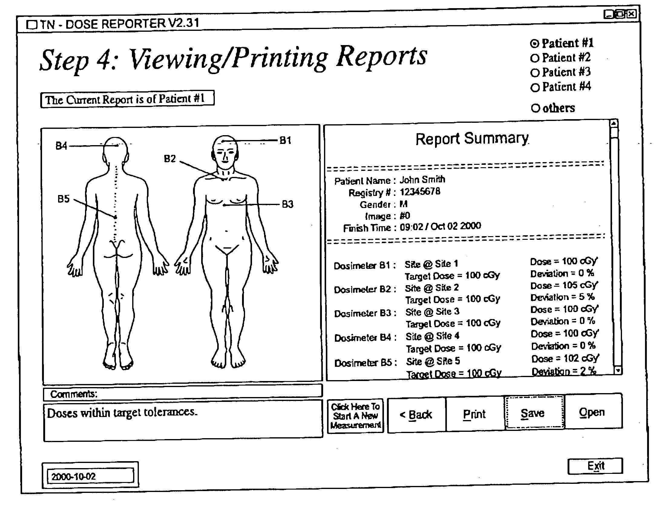 Radiation dosimetry reports and a method of producing same