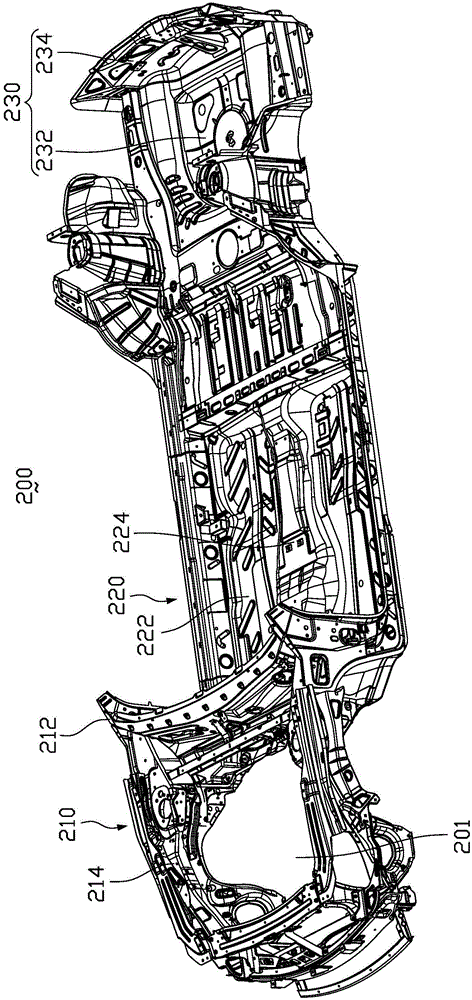 Platform lower automobile body for automobile