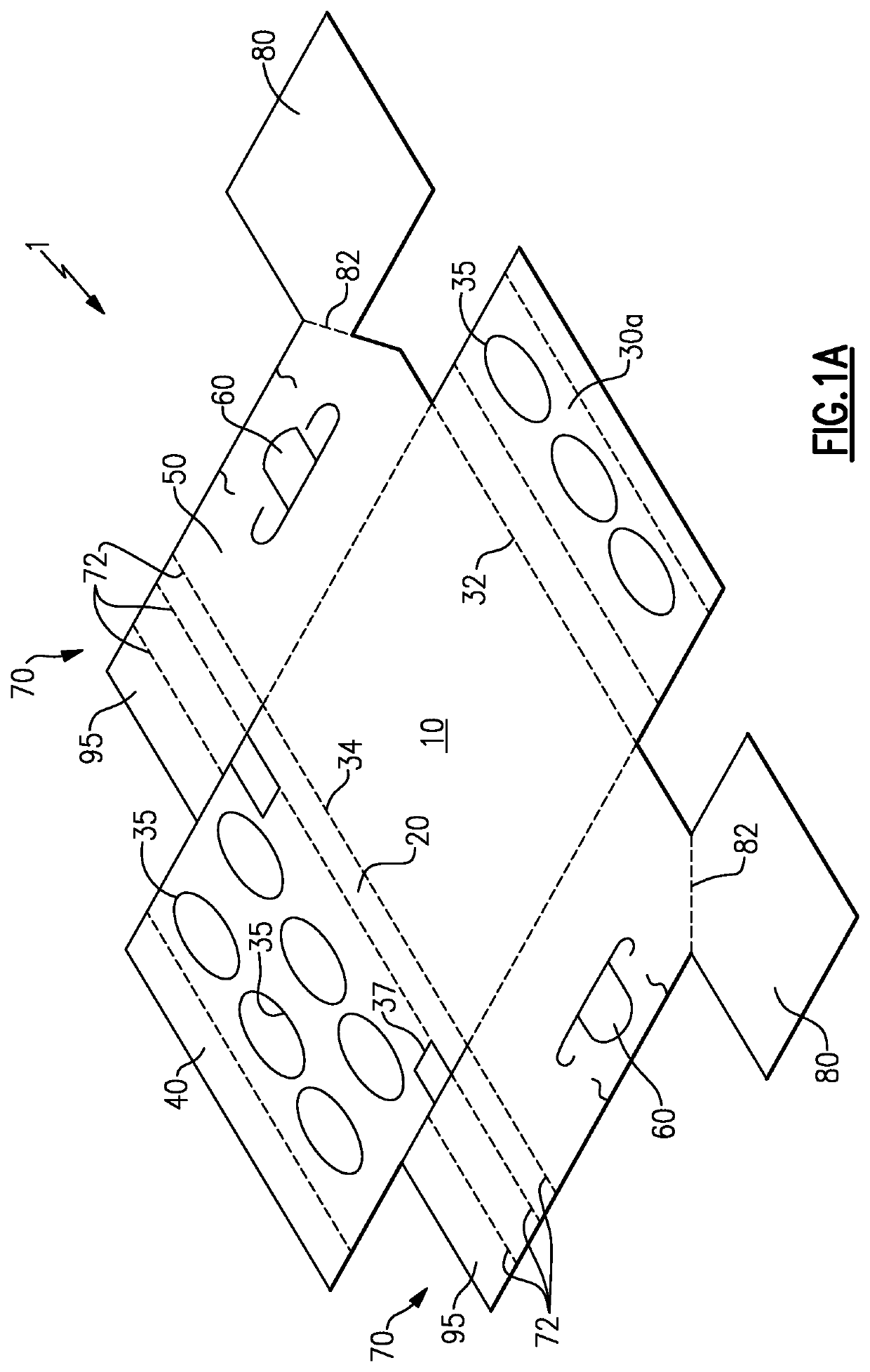 Display tray with support column and apertures