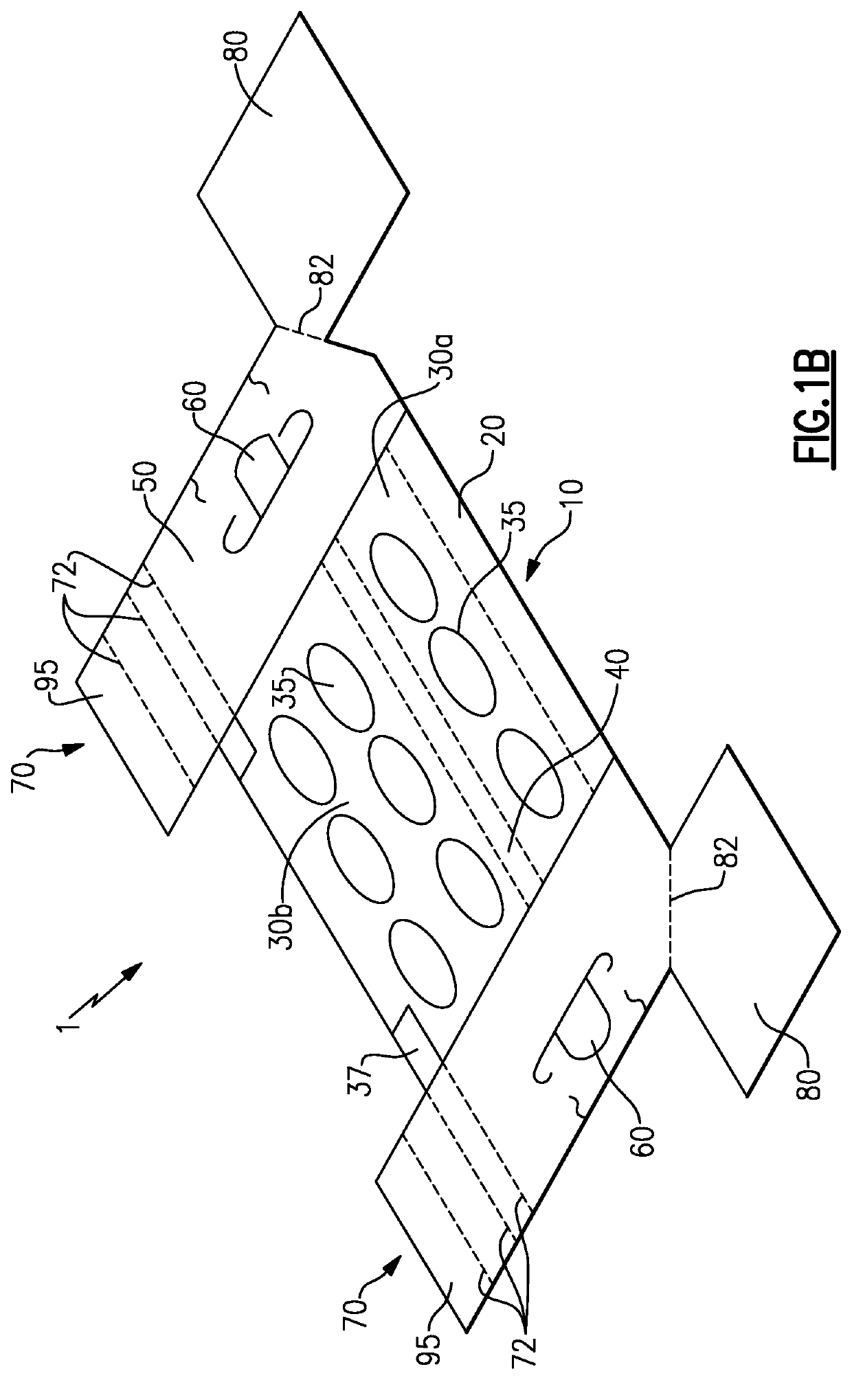 Display tray with support column and apertures