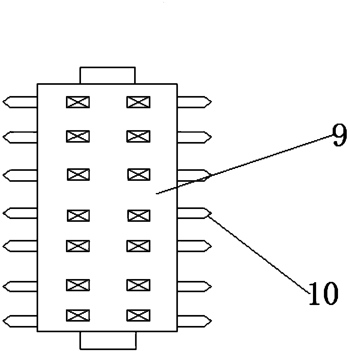 Building sand and stone efficient crushing and stirring device