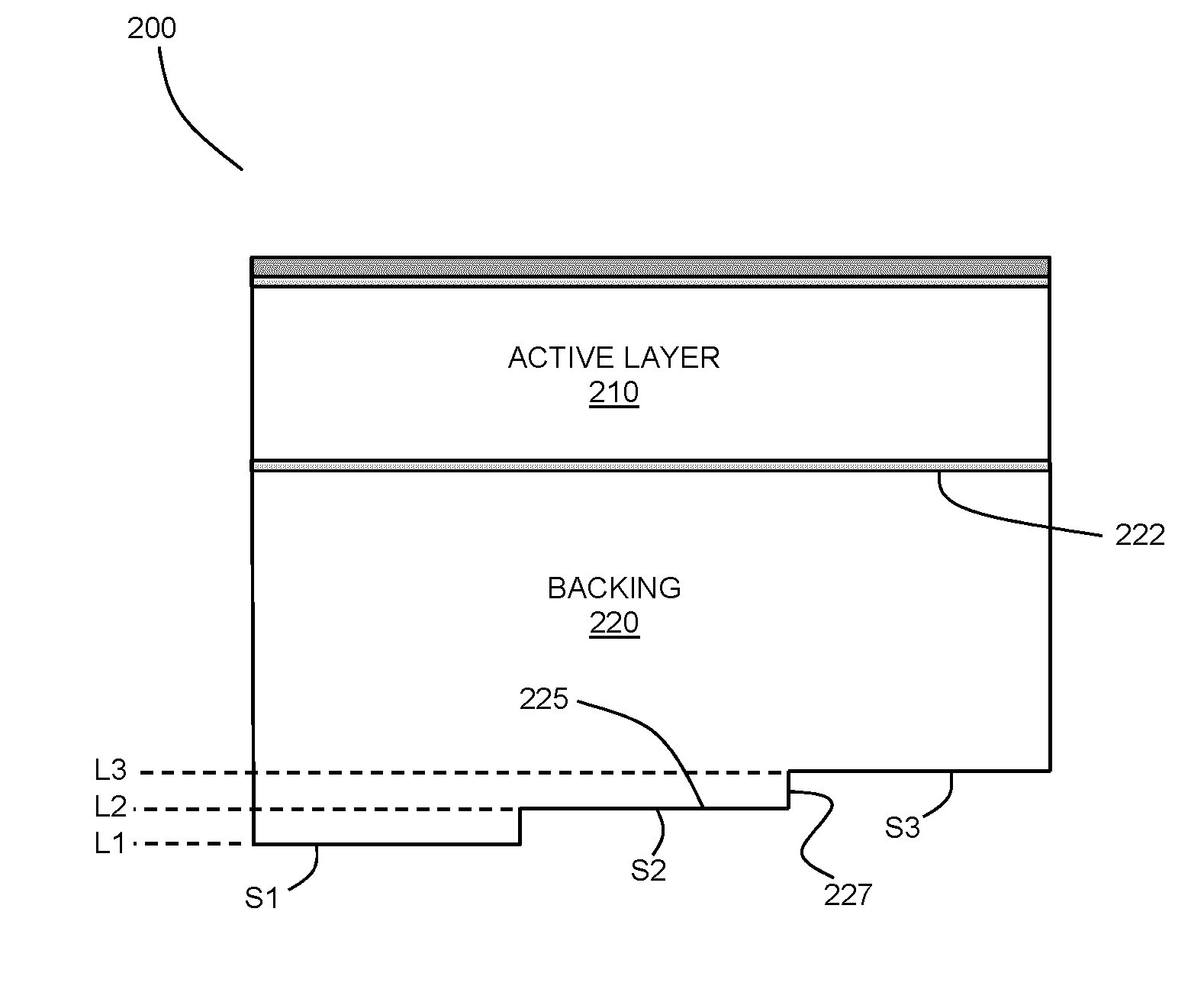 Ultrasonic transducer with backing having spatially segmented surface