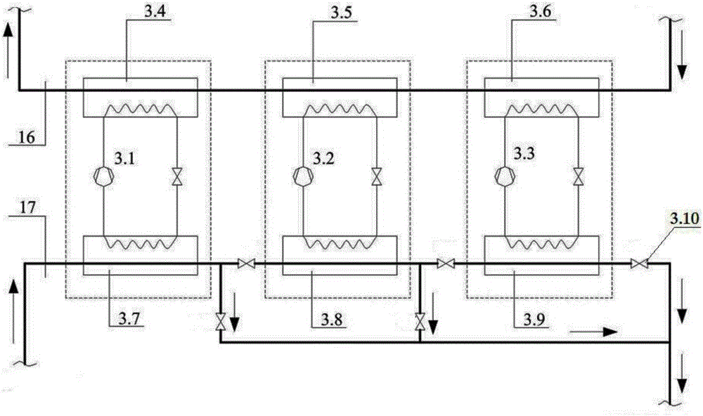 Sewage (wastewater) water source heat pump and valley electricity energy storage type district heating system