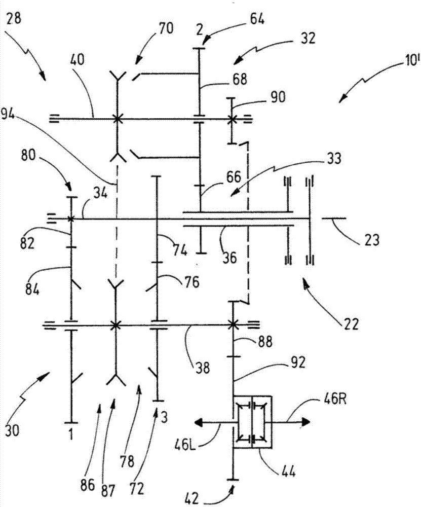 Hybrid power train for a motor vehicle