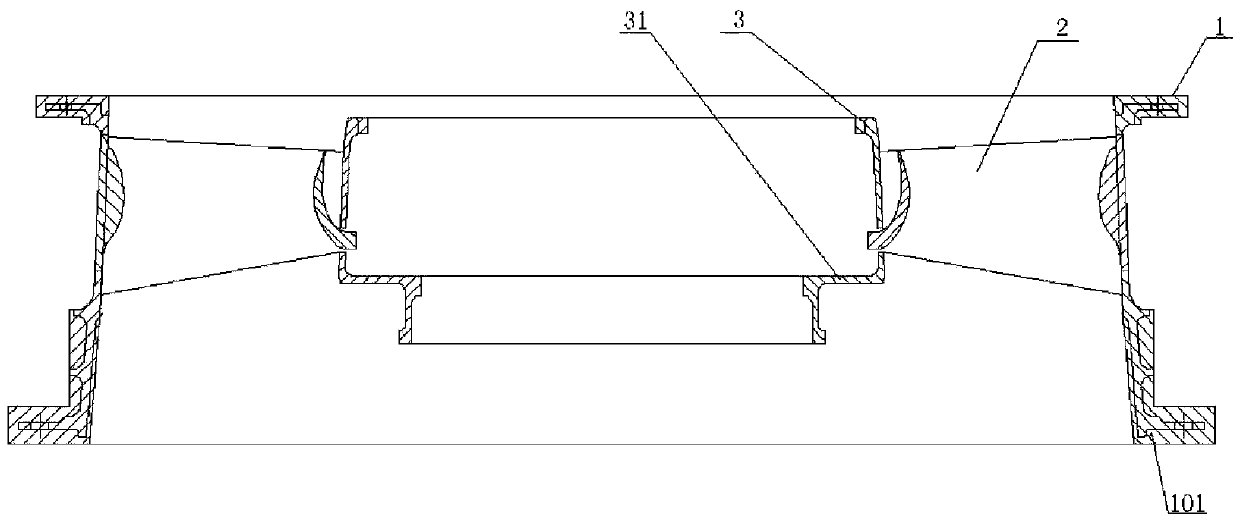 Welding processing method and tooling for fan case assembly