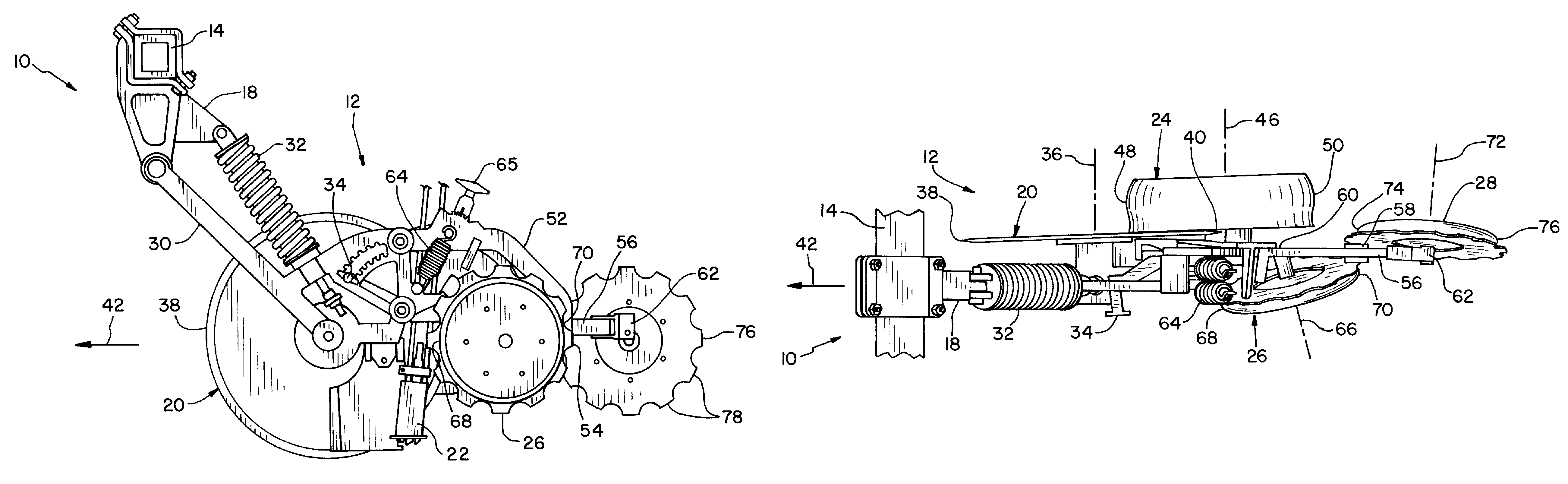 Fertilizer opener/closer arrangement for an agricultural machine