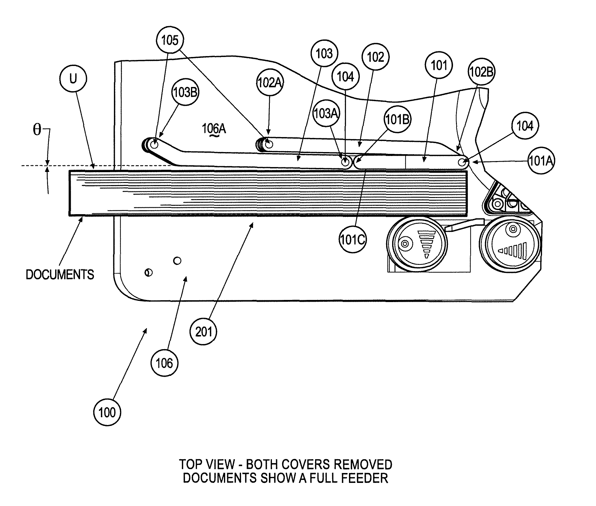 Document feeder flag assembly