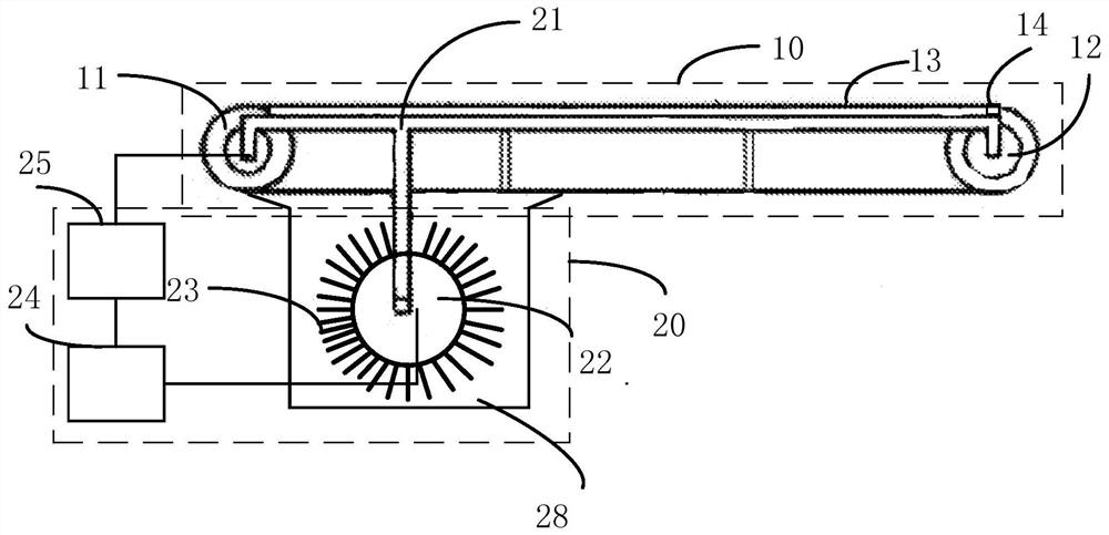 Cleaning devices and belt conveyor systems for belt conveyors