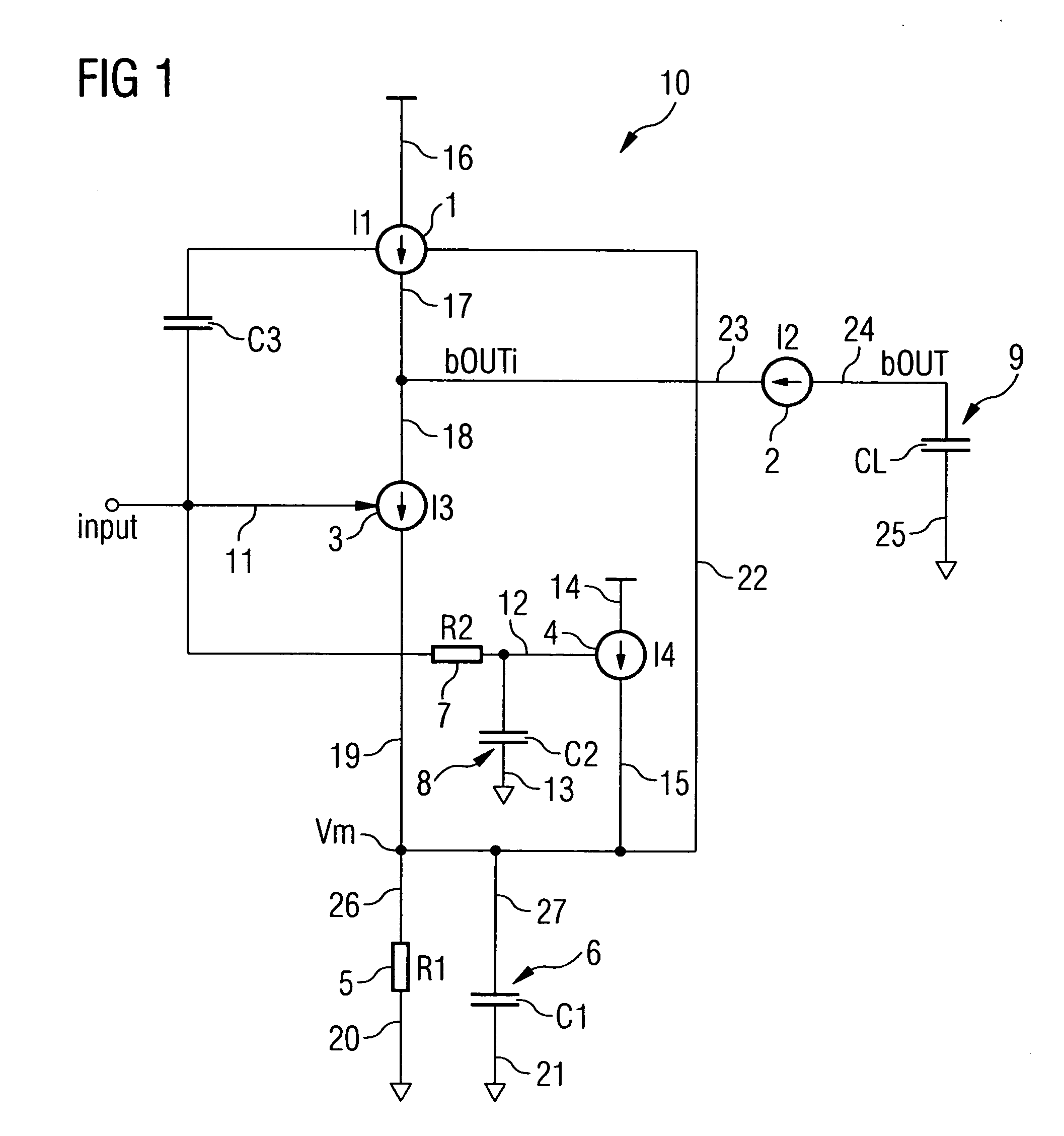 Comparator and method for amplifying an input signal