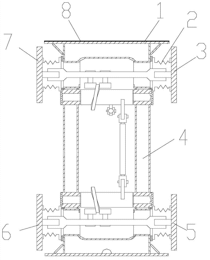 Travelling support for flexible turnout beam section of straddle-type monorail traffic track