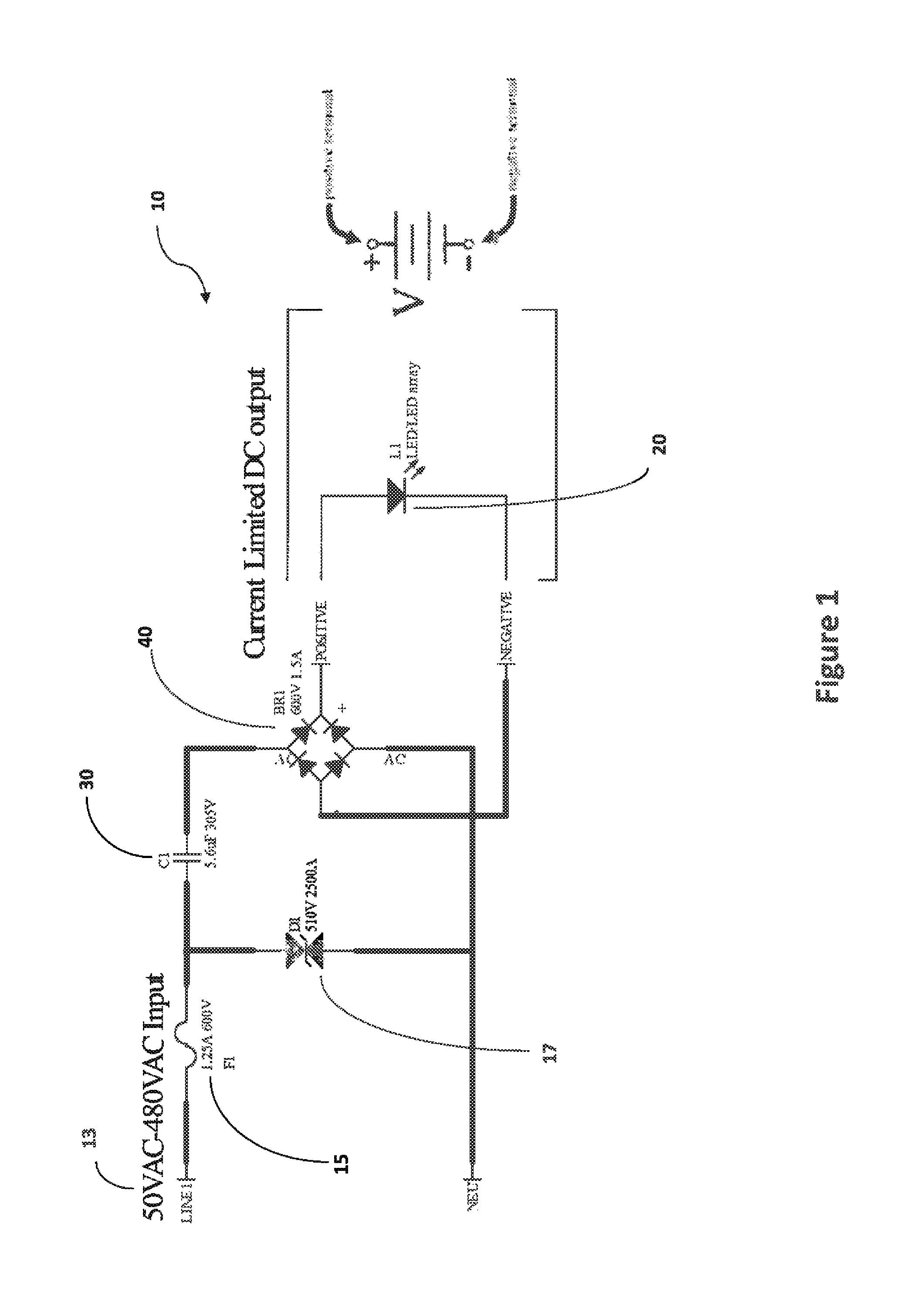 Reactive power balancing current limited power supply for driving floating DC loads