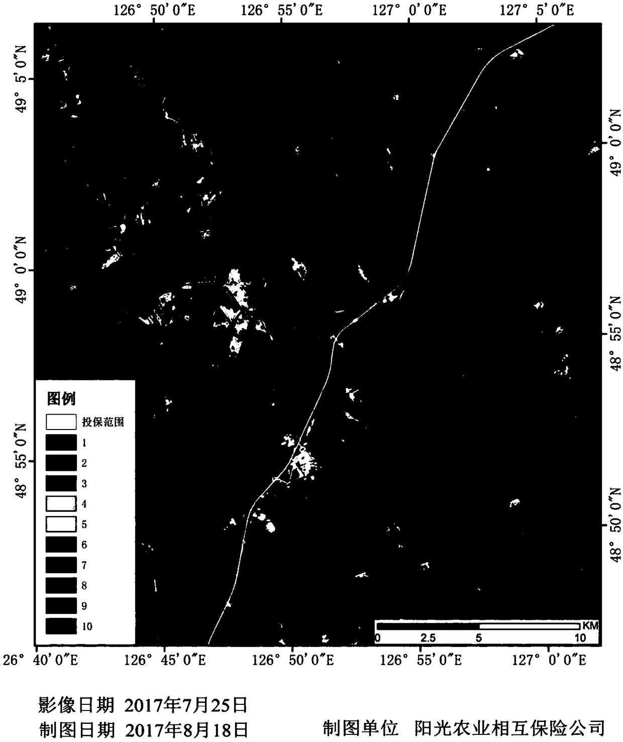 Hail damage remote sensing monitoring method for agricultural insurance claims