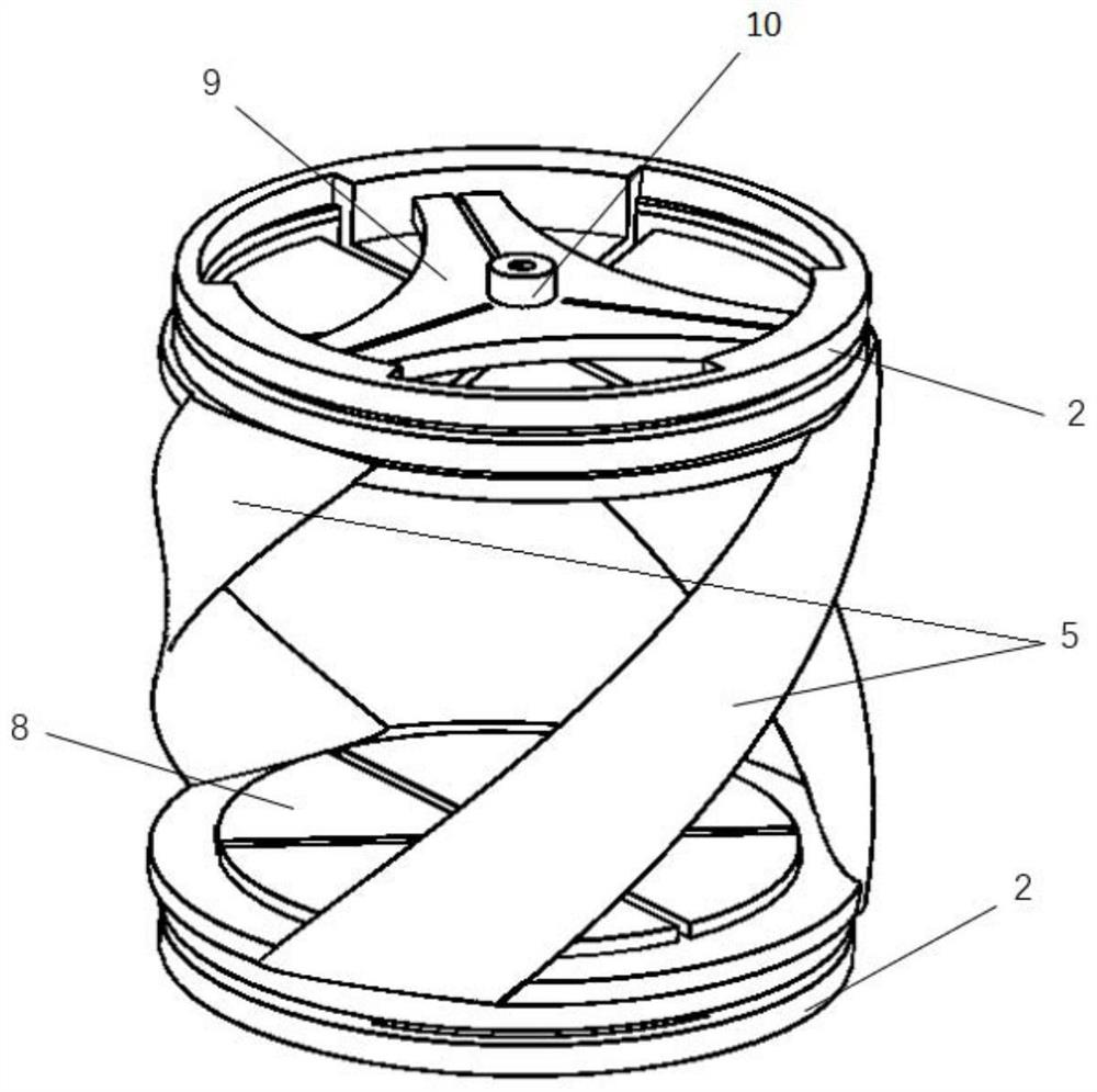 Friction nano-generator device for collecting wind energy by using positive and negative rotating blades and working method of friction nano-generator device