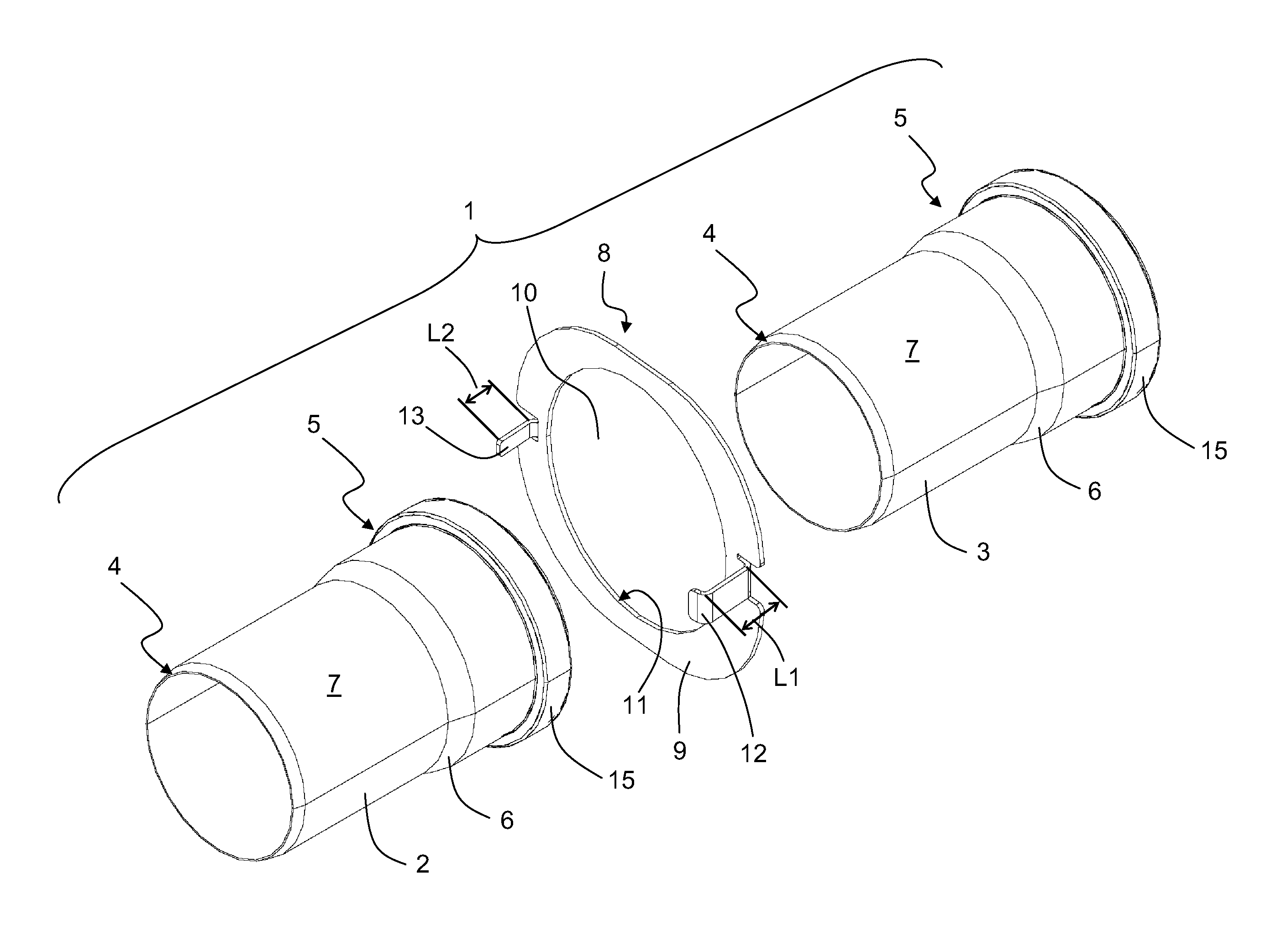 Securing device of a fluid line connection