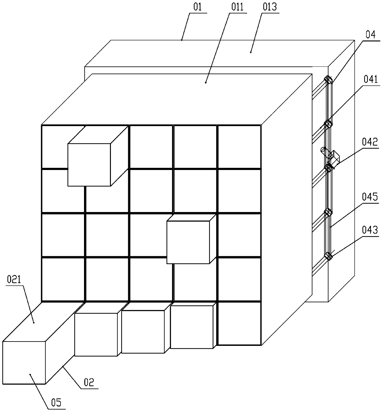 Stand-alone driving type matrix telescopic display screen