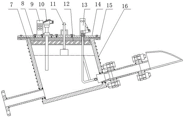 Combined magnesium alloy casting-rolling machine front box liquid supply device