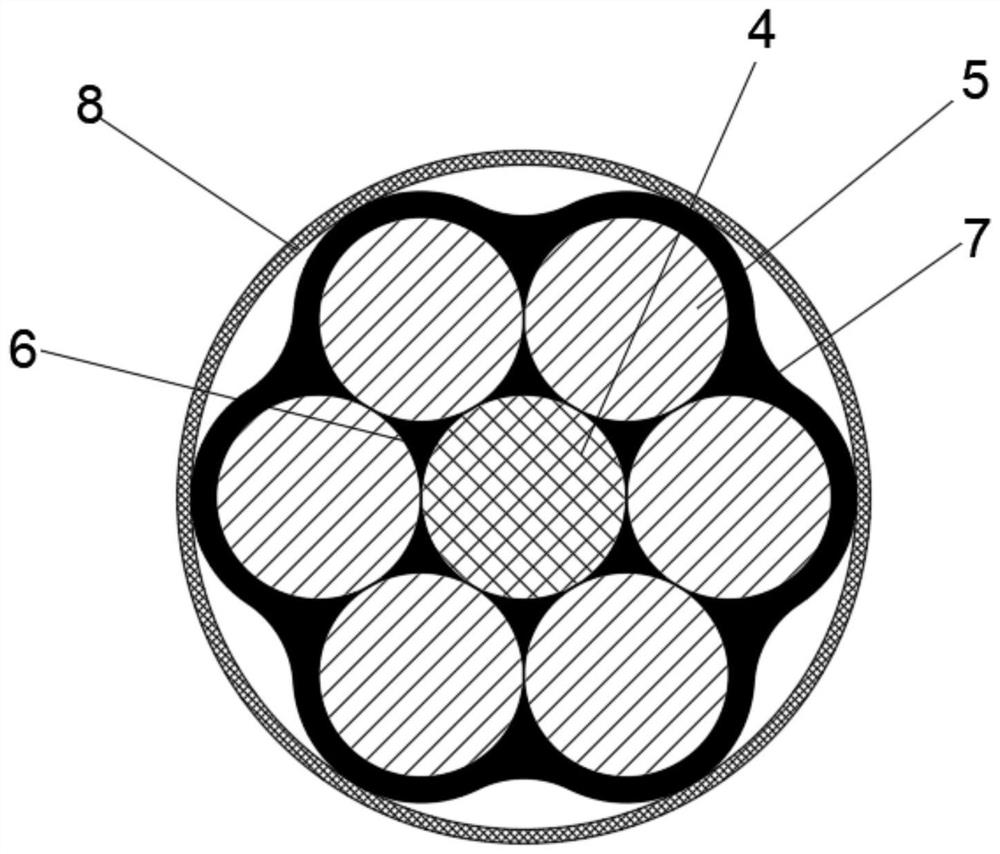 Composite carbon fiber stranded inhaul cable