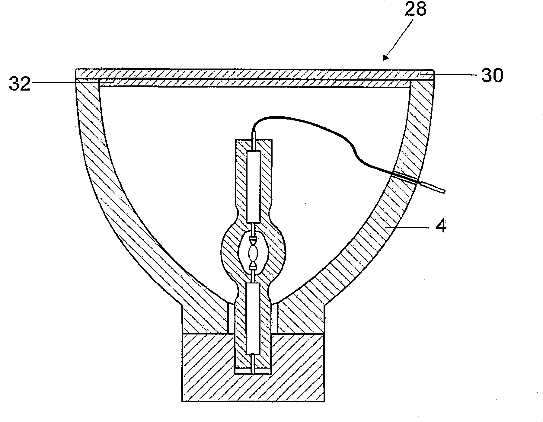 Explosion protection system for a high pressure lamp