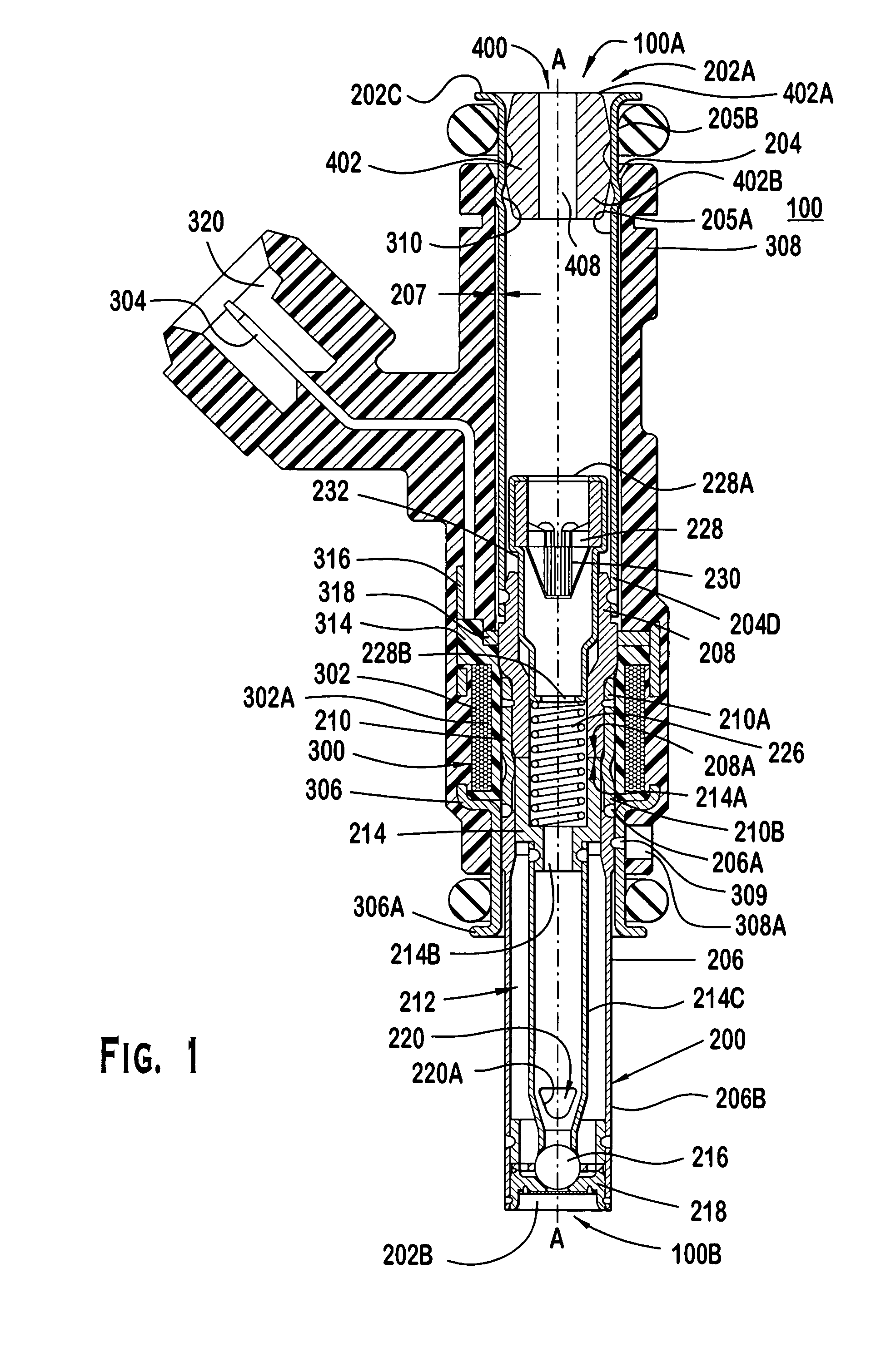 Modular fuel injector with a damper member and method of reducing noise