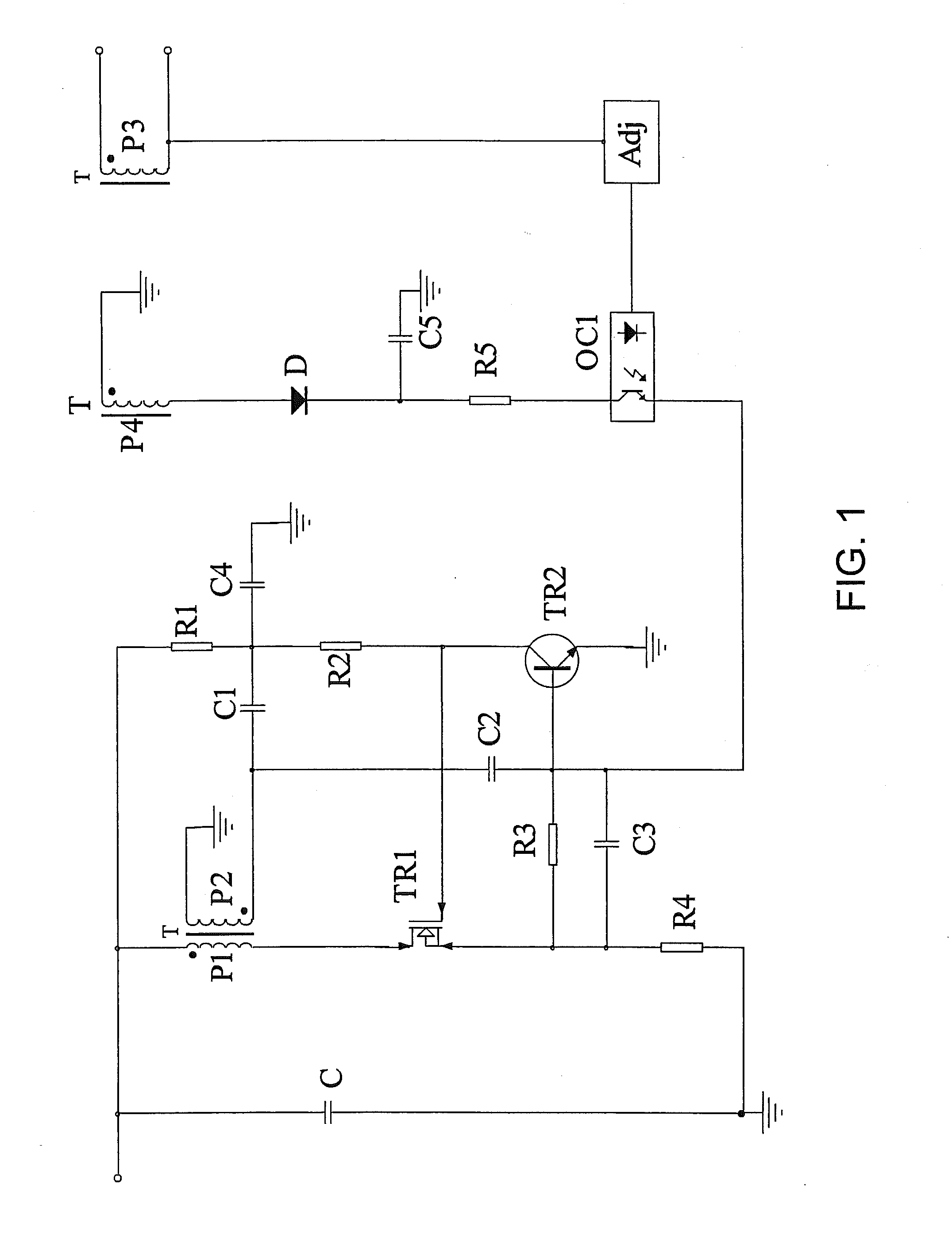 Isolating self-oscillation flyback converter