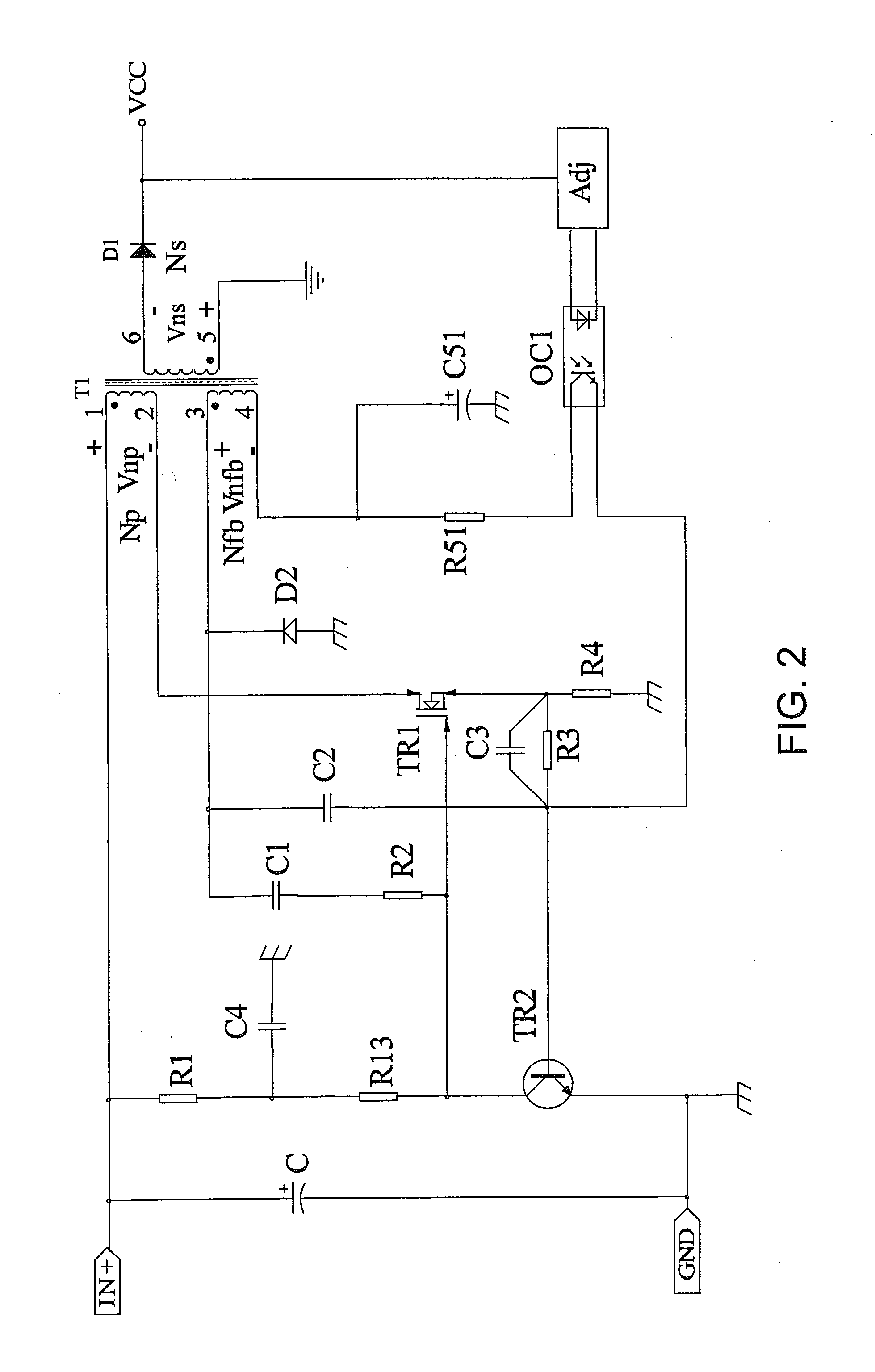 Isolating self-oscillation flyback converter