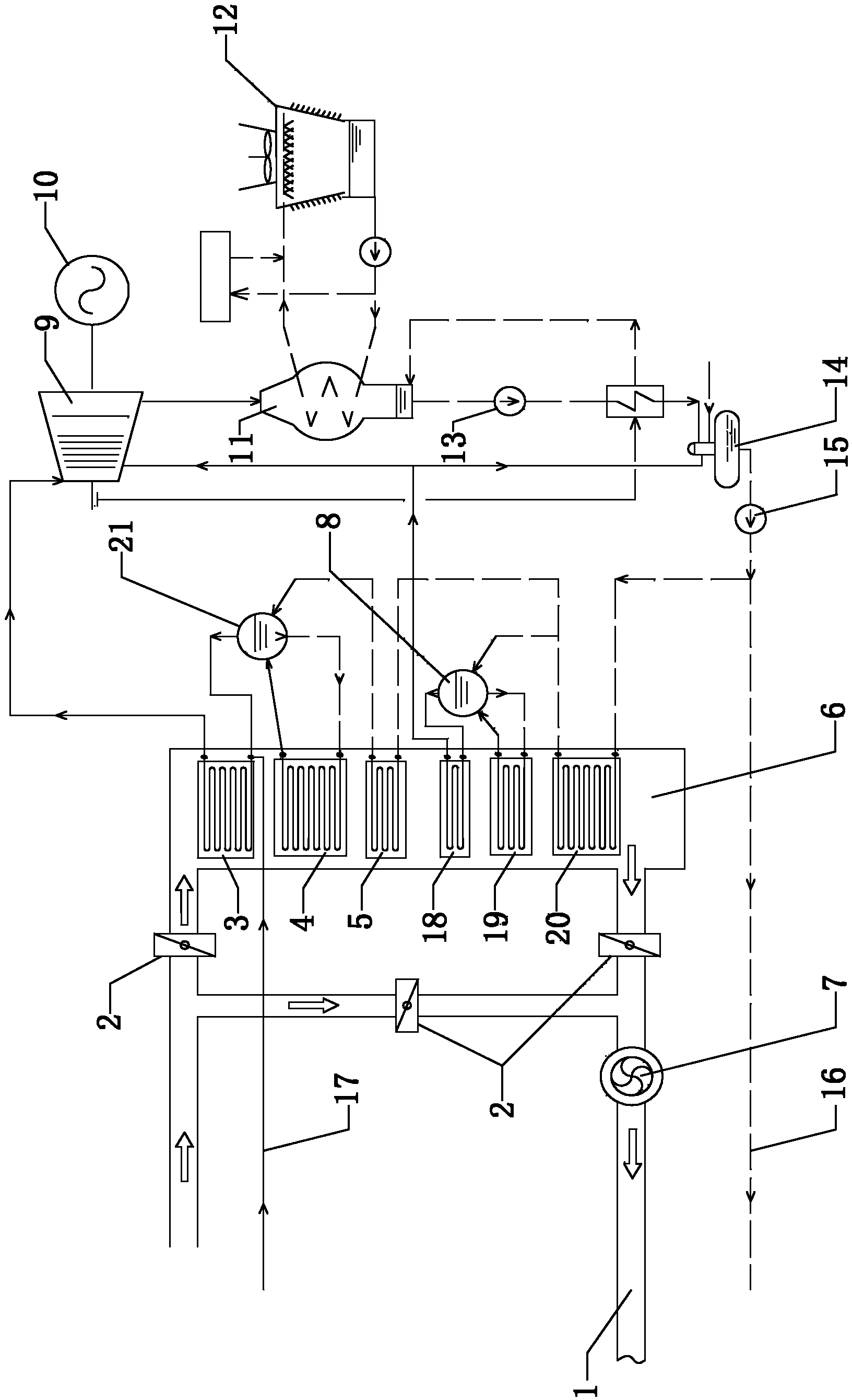 Improved lime kiln exhaust gas waste heat power generation system and power generation method thereof