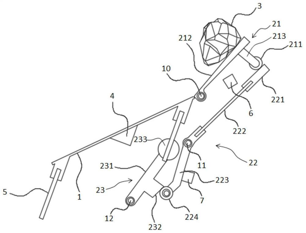 Material distributing device and conveying equipment