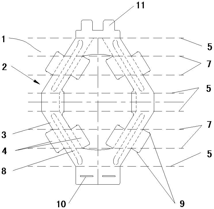 Kara OK-V shaped connecting plate and truss consisting of same