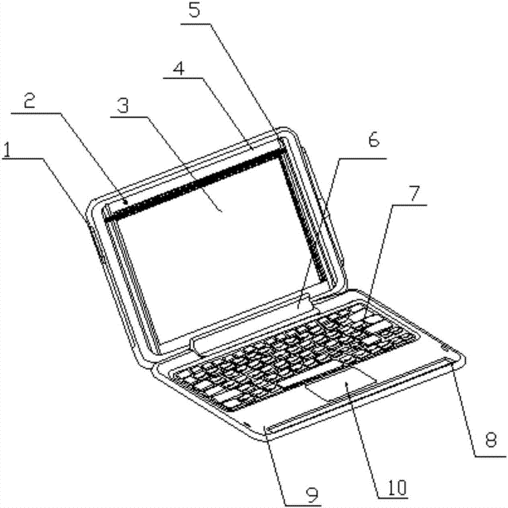 Notebook computer convenient for cleaning screen