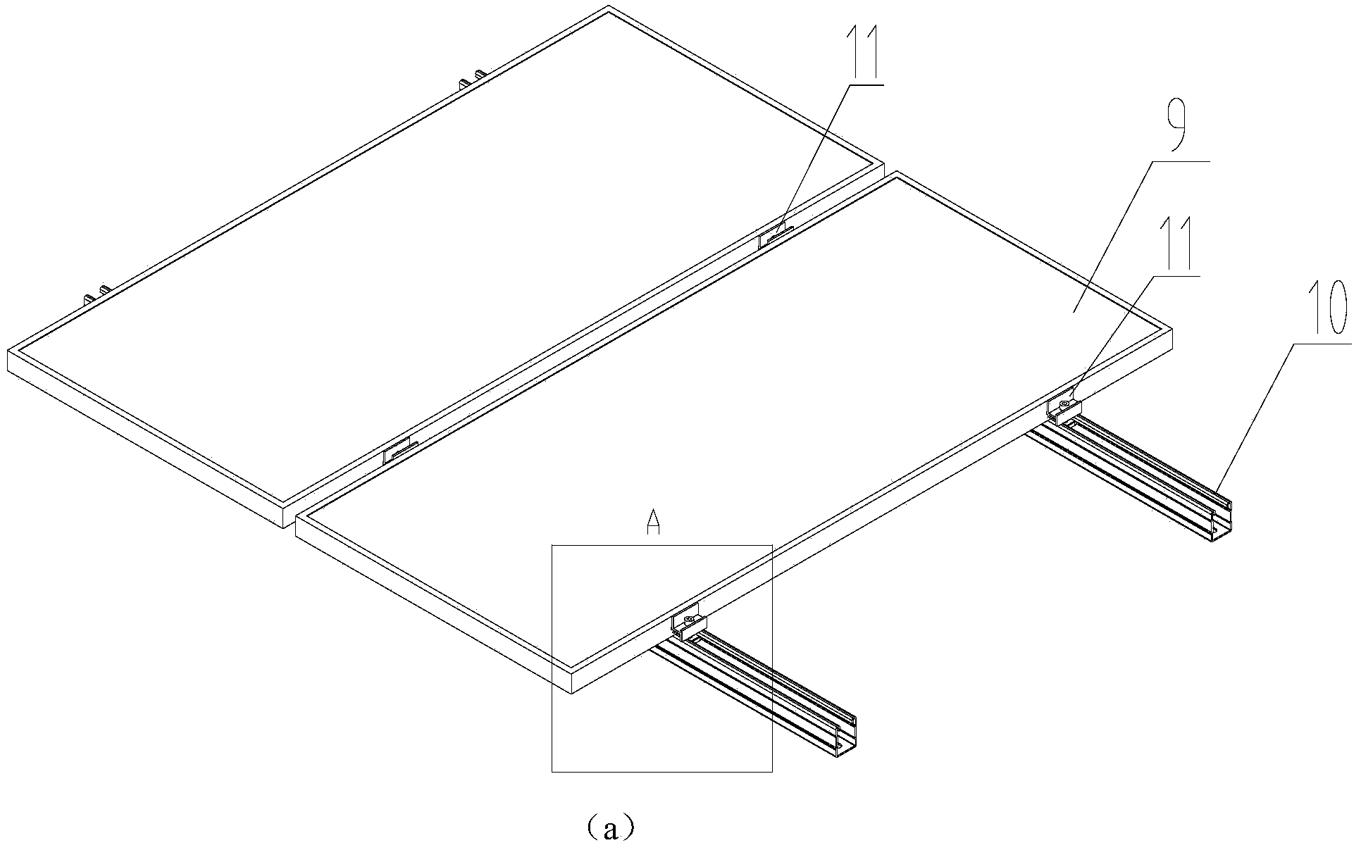 Lateral pressing part for photovoltaic component mounting