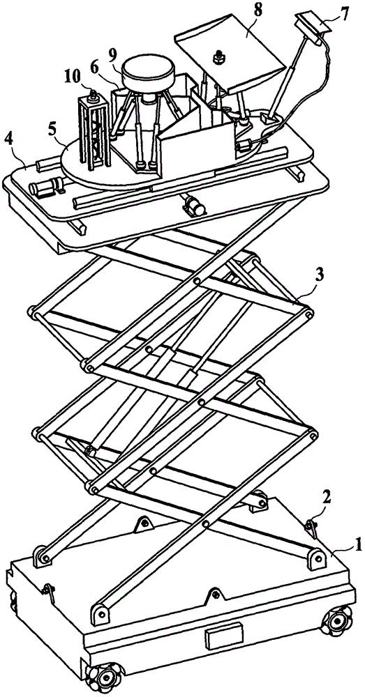 Scissor type upper wall processing robot and electrical system thereof