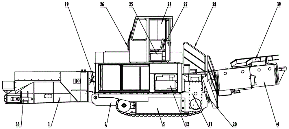 Opencast coal mine continuous transport walking crusher