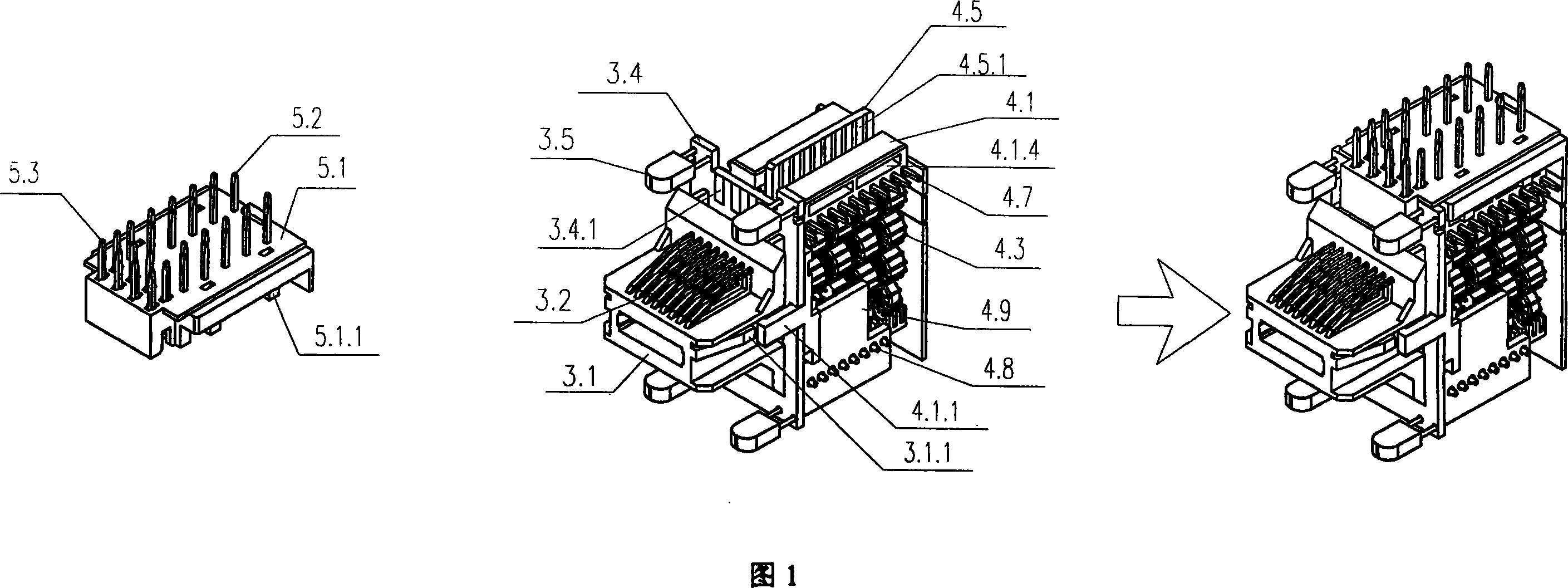 Novel multi-function RJ45 connector structure