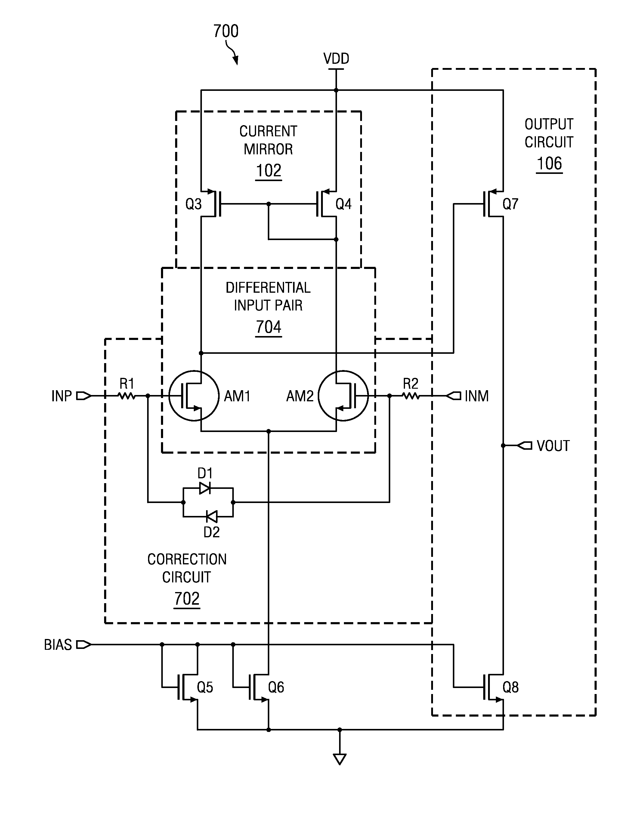 Differential input for ambipolar devices