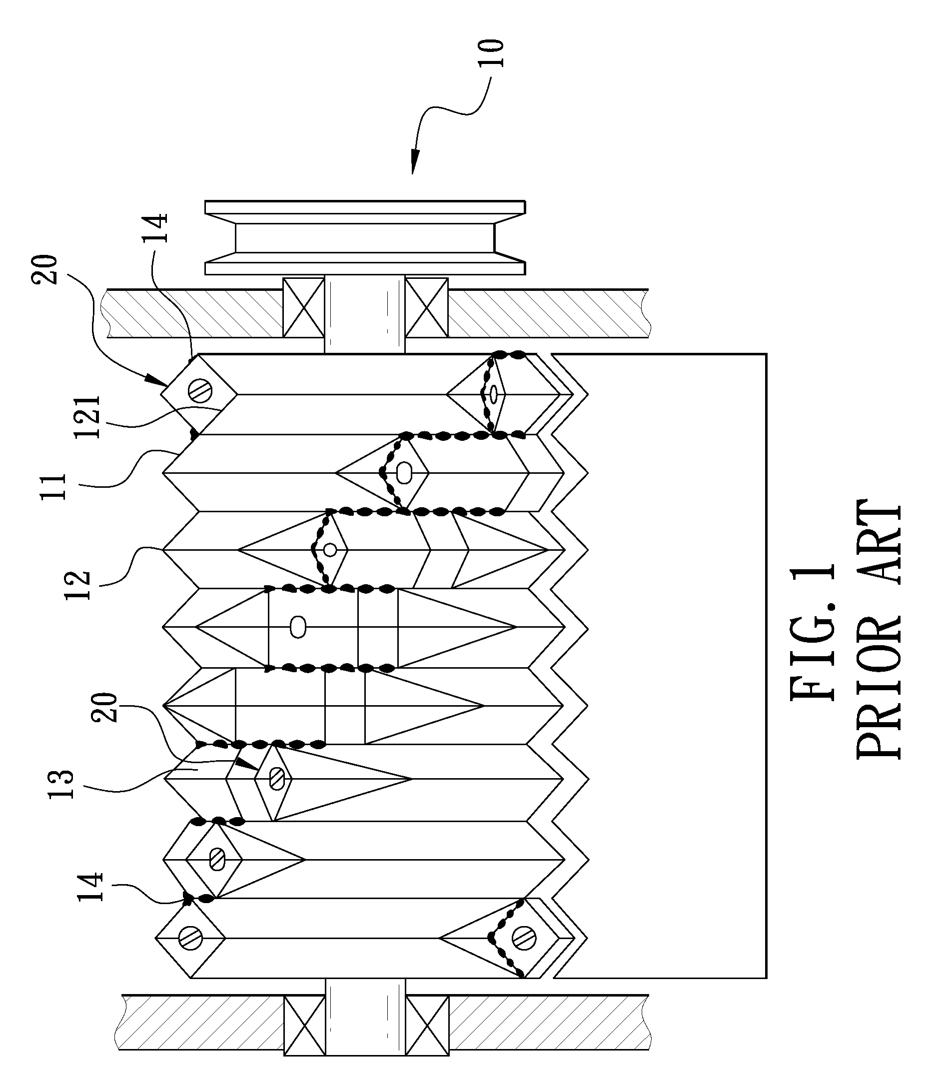 Cutter device for a crushing machine