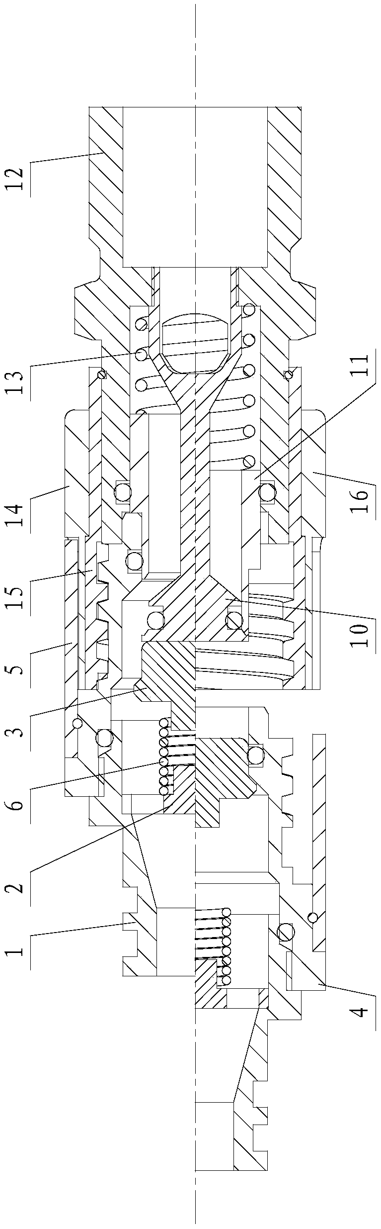 Gas-liquid connection-disconnection device with anti-insertion mistake function, applied to space experiment cabinet, and use method for same