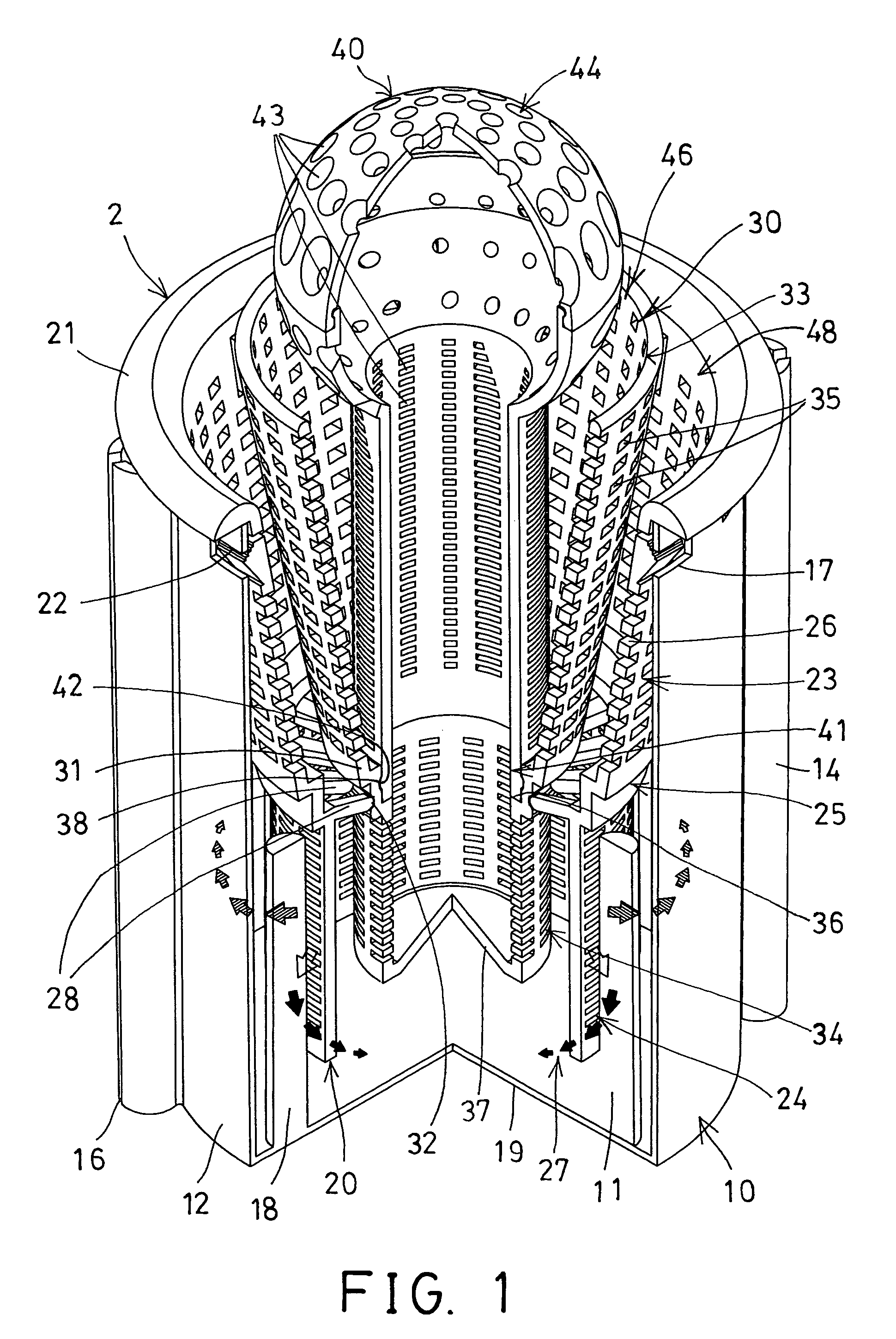 Acoustic absorbing device