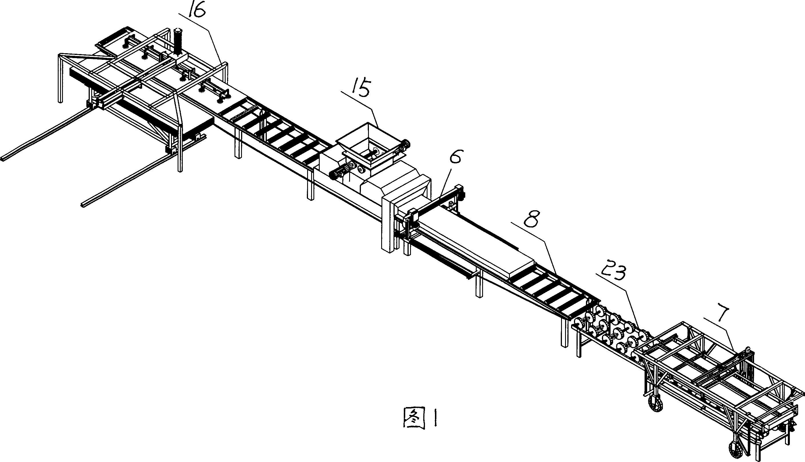 Light weight wall board production technology and equipment complex thereof