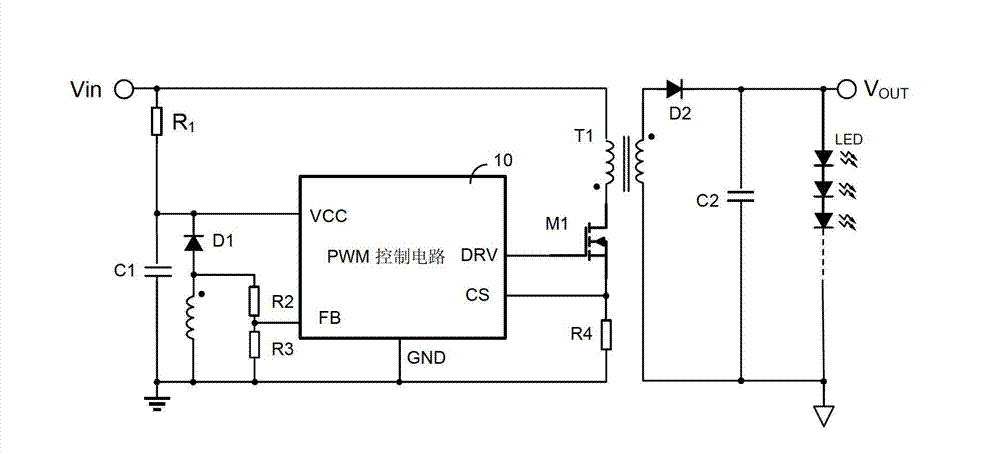 Flyback constant-current driving circuit and flyback constant-current driving control system containing flyback constant-current driving circuit