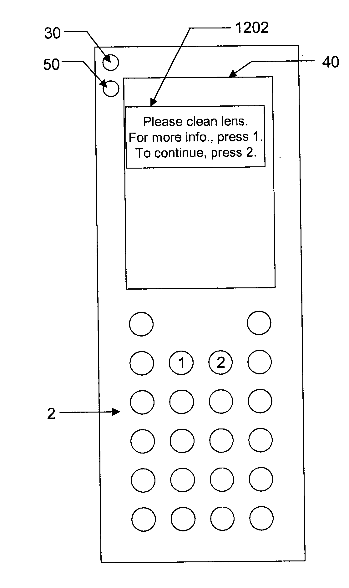 Lens cleaning warning system and method