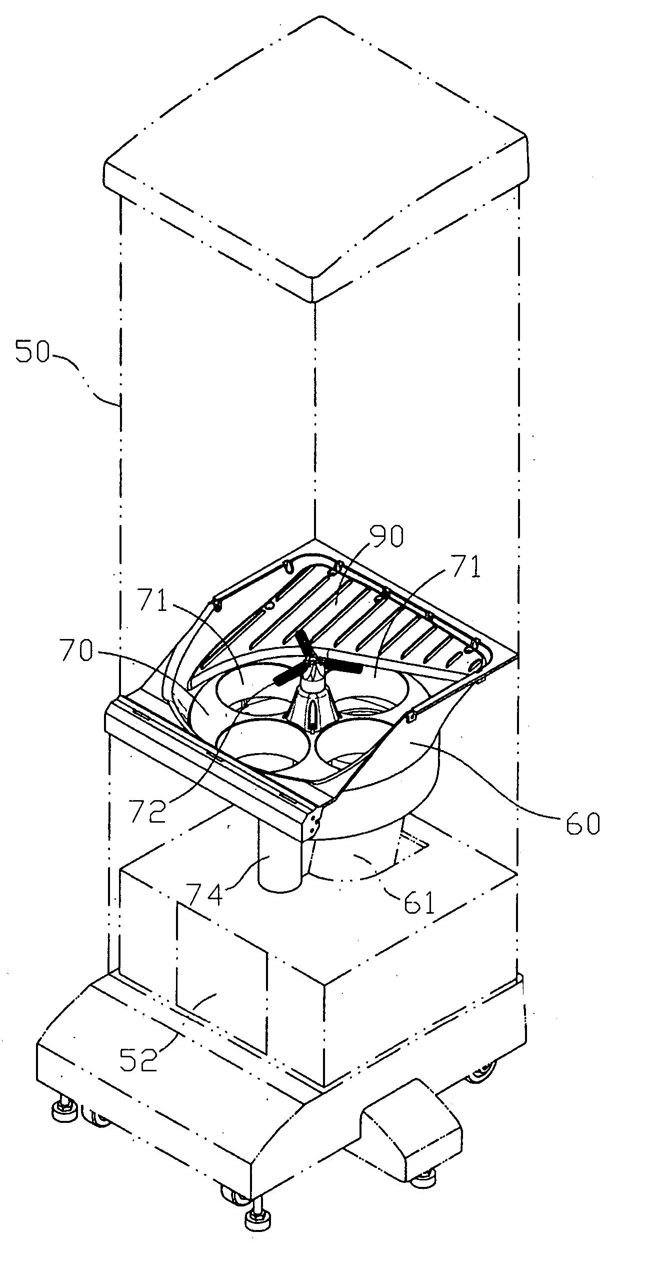 Merchandise output device of a vending machine