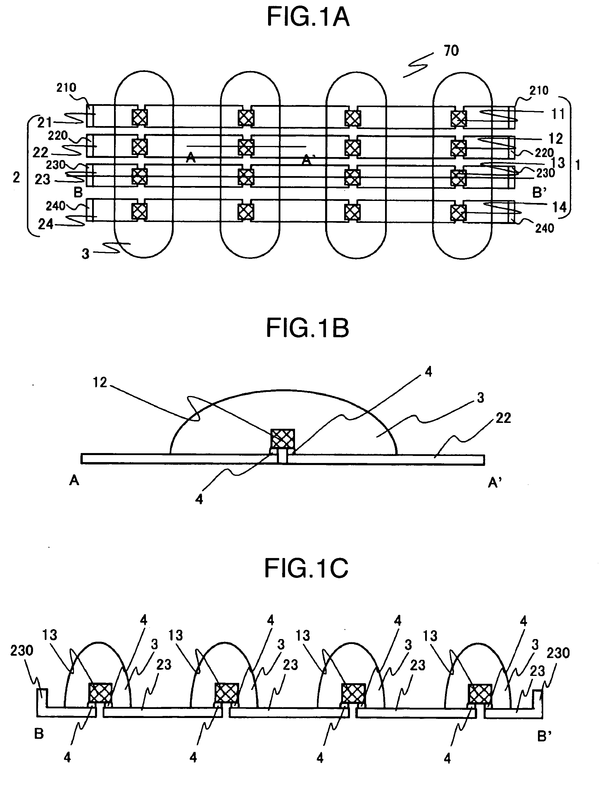 Lighting source unit, illuminating apparatus using the same and display apparatus using the same