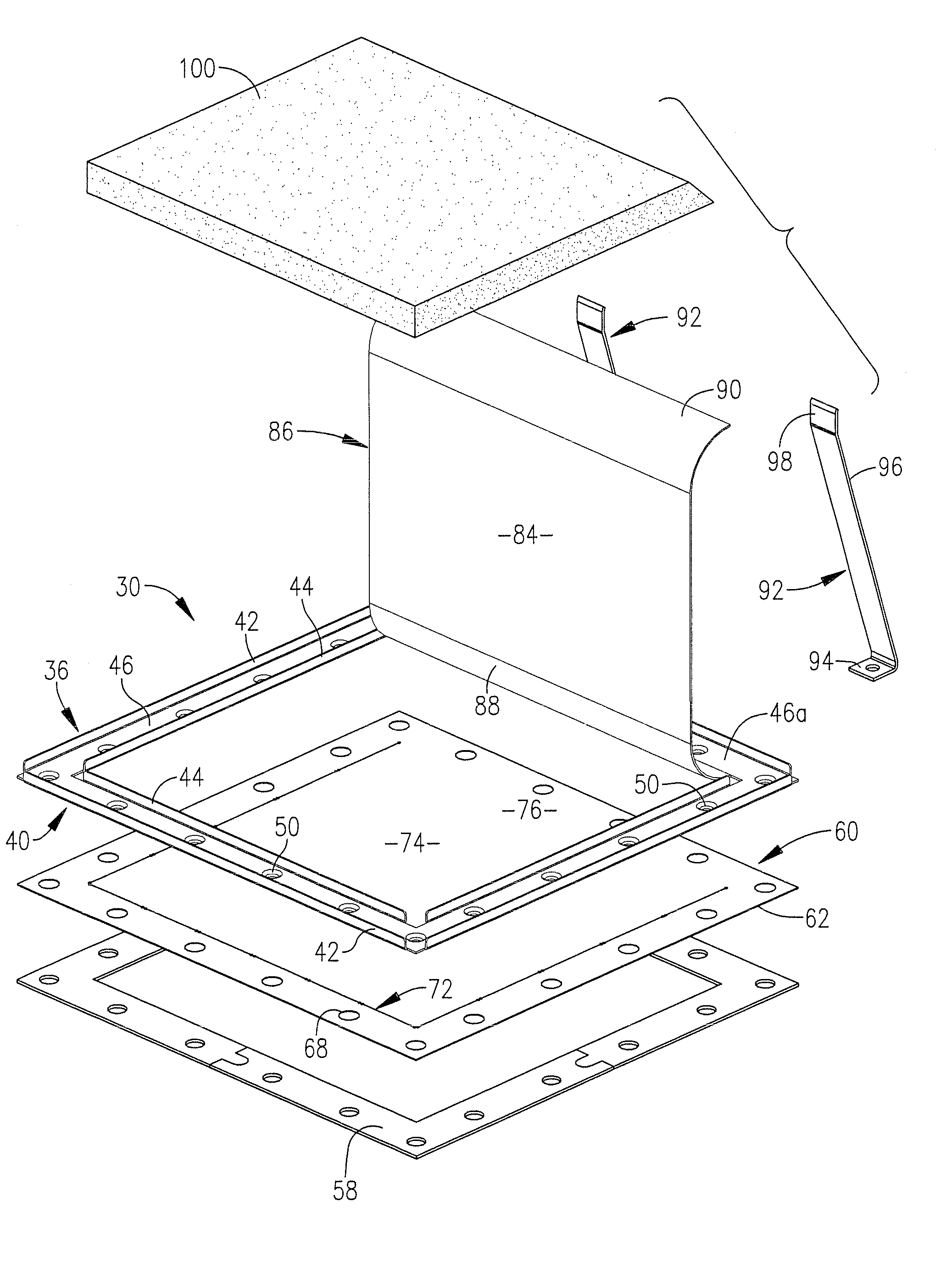 Spring steel high overpressure vent structure