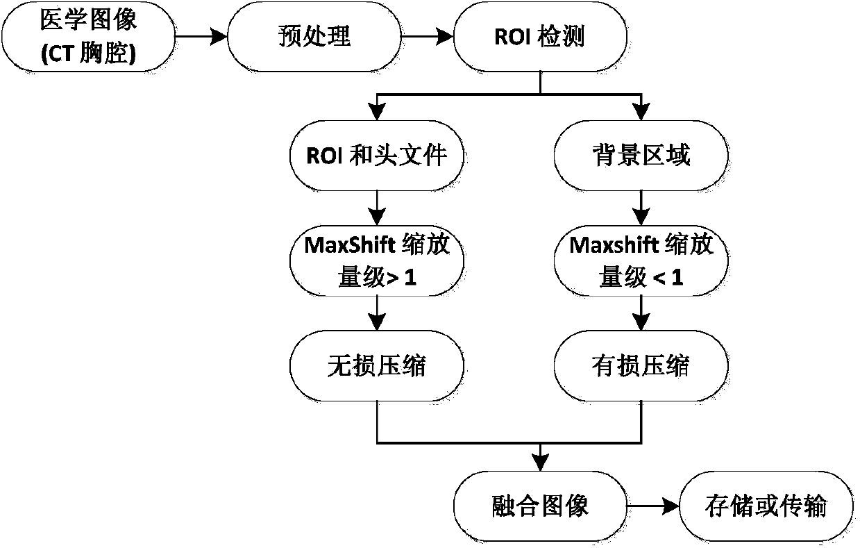 Compression and quality evaluation method for region of interest (ROI) of CT (Computed Tomography) image