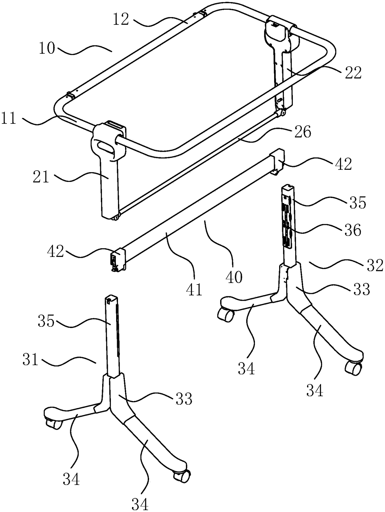 Bedside bed convenient to assemble and disassemble