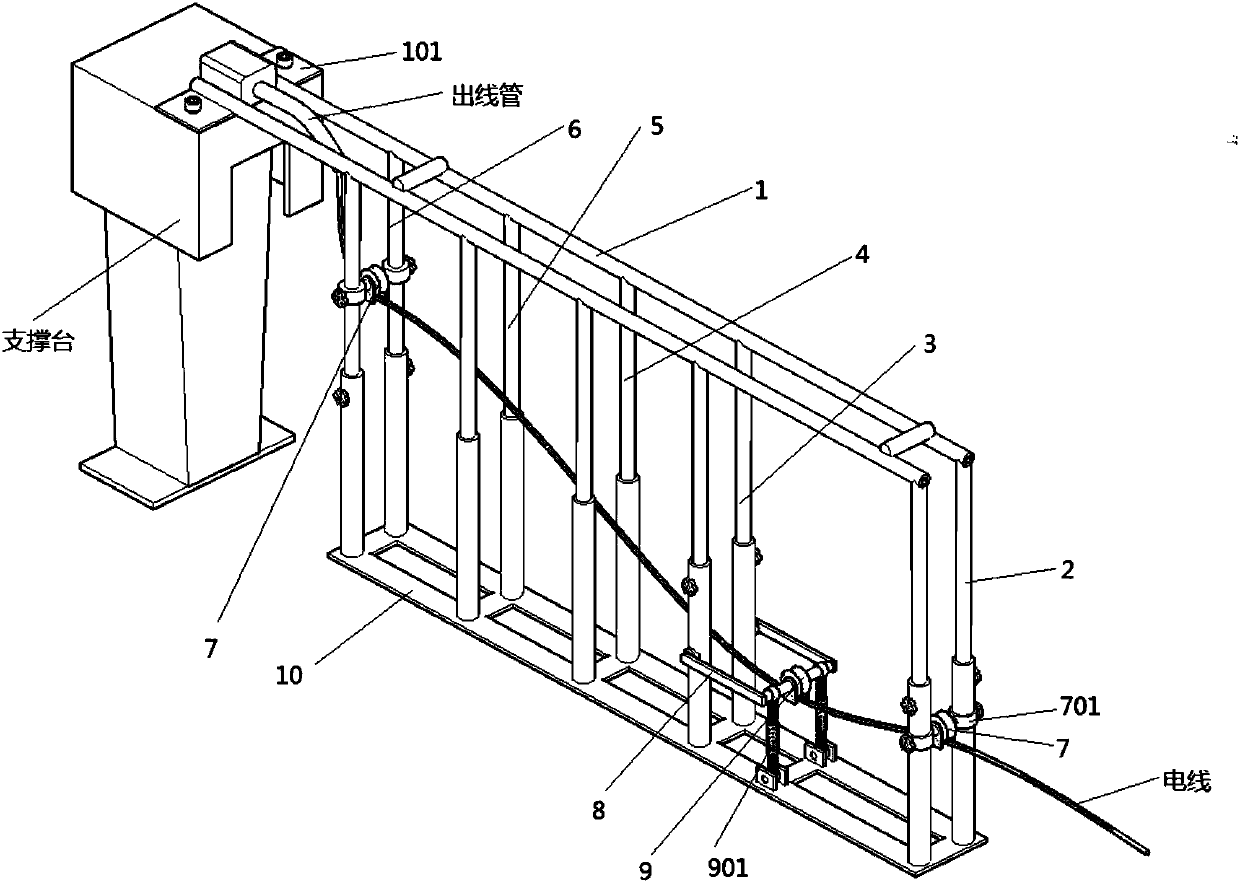 Metal U-shaped pressing wire vertical machine structure